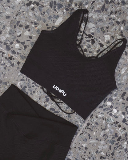 Strappy Black Sports Bra