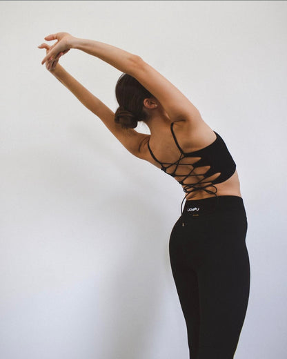 Strappy Black Sports Bra